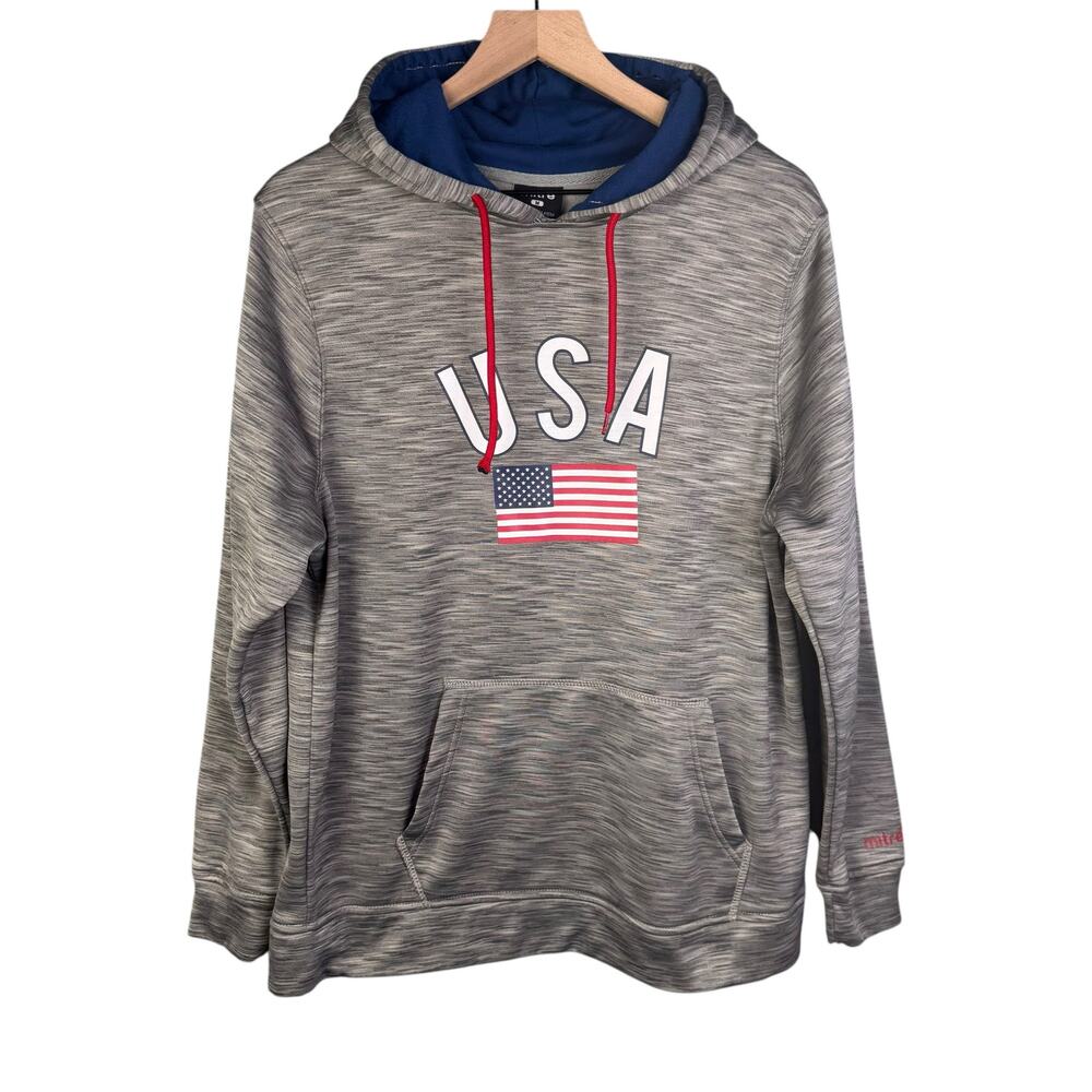 Mitre Sweater Men Medium Gray Pullover USA Sporty‎ Relax Fit Pockets